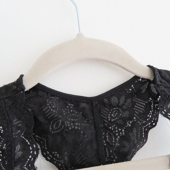 FELINA Lace Racerback‎ Wireless Bra Bralette Stretch Black - Size Medium - Picture 4 of 13